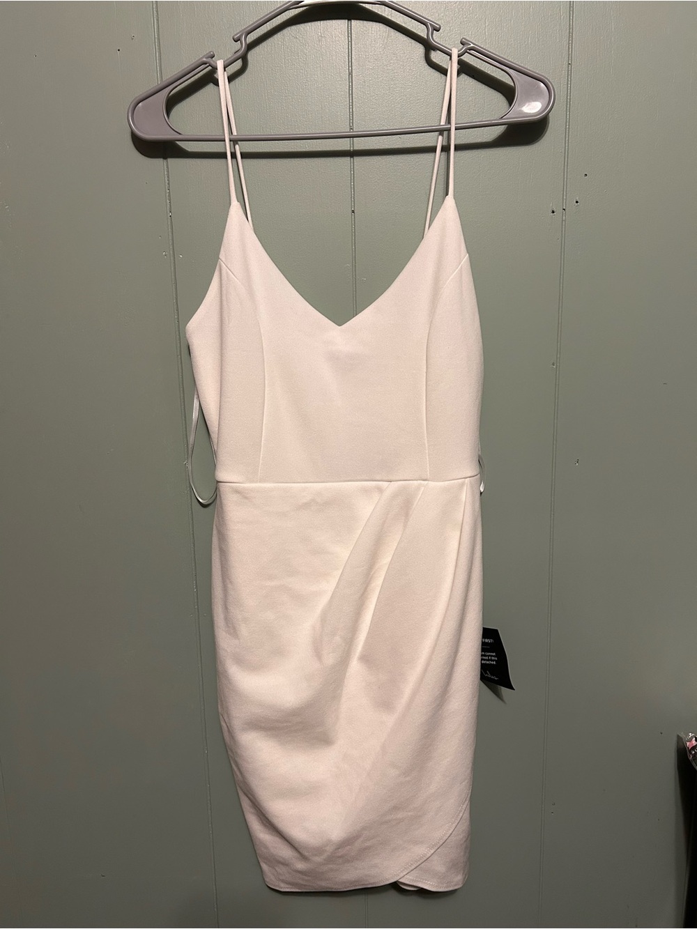 Lulu's White V-Neck Spaghetti Strap Mini Dress